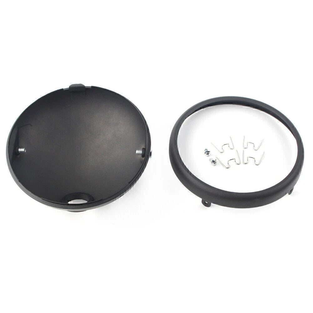 7-Inch Retro LED Headlight Shell for Harley Motorcycle Matte Black