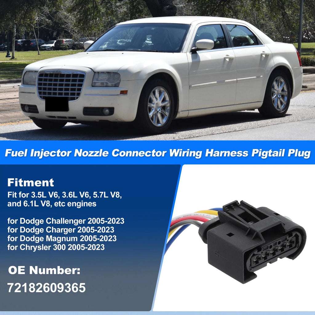 5 Wire Fuel Injector Wiring Harness Replacement for Dodge Challenger (2015–2023)