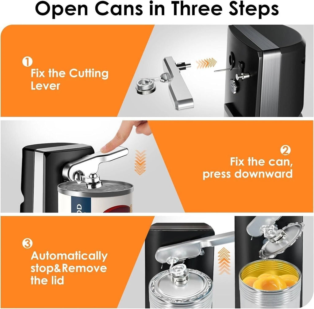 Electric Can Opener for Under Cabinet (Heavy Duty, Smooth Edge)