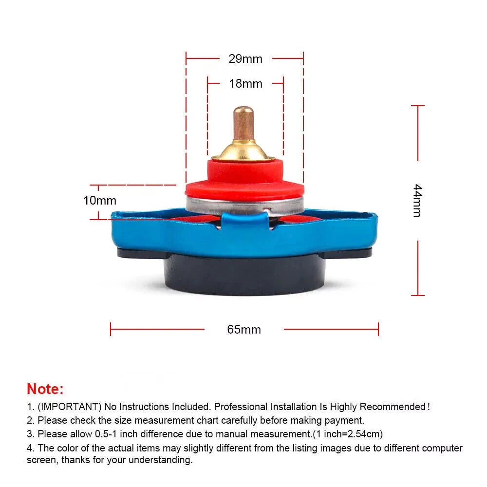 0.9 Bar Radiator Cap with Water Temp Gauge for Car