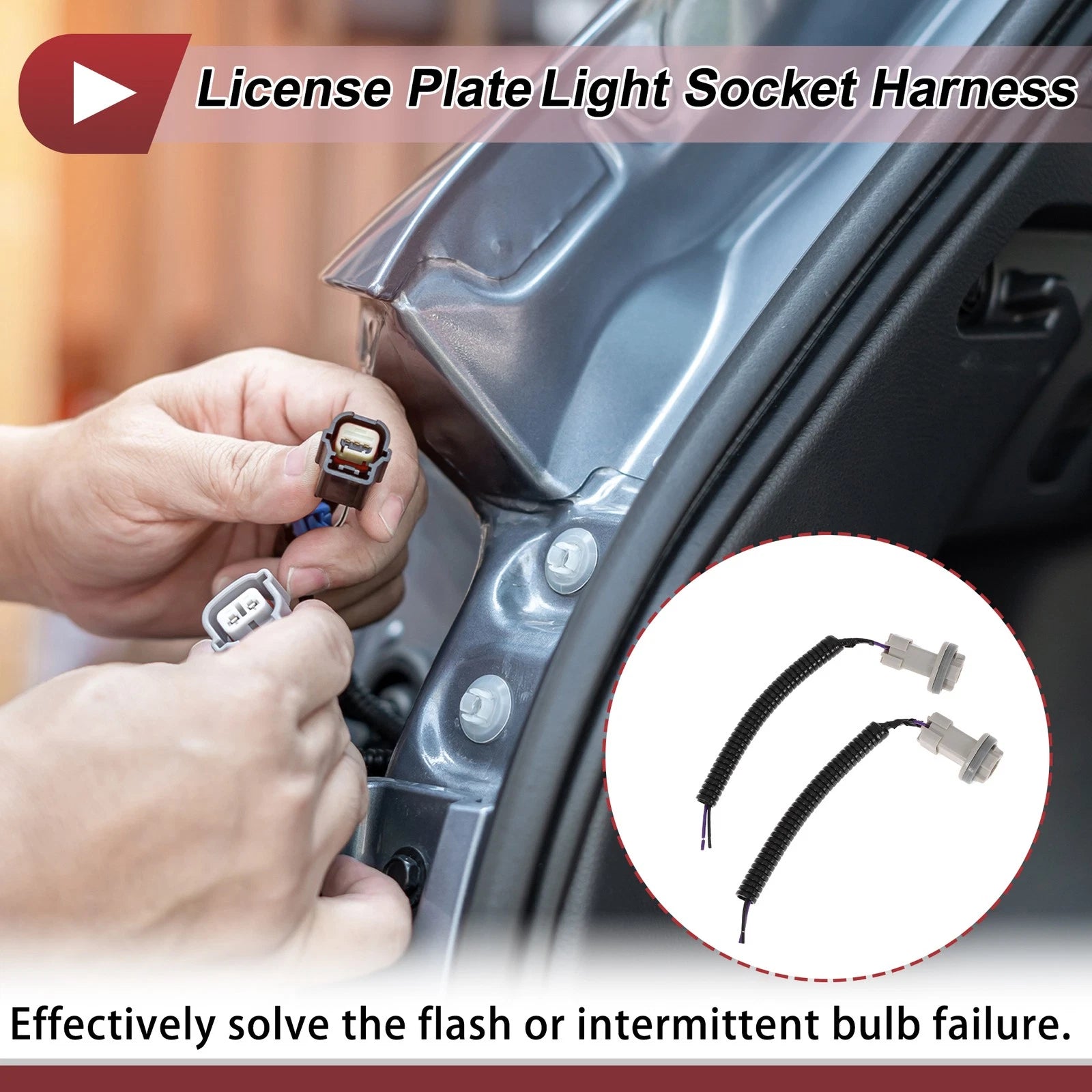 License Plate Light Socket Wiring for Ford Bronco (No.F57Z13234AA)