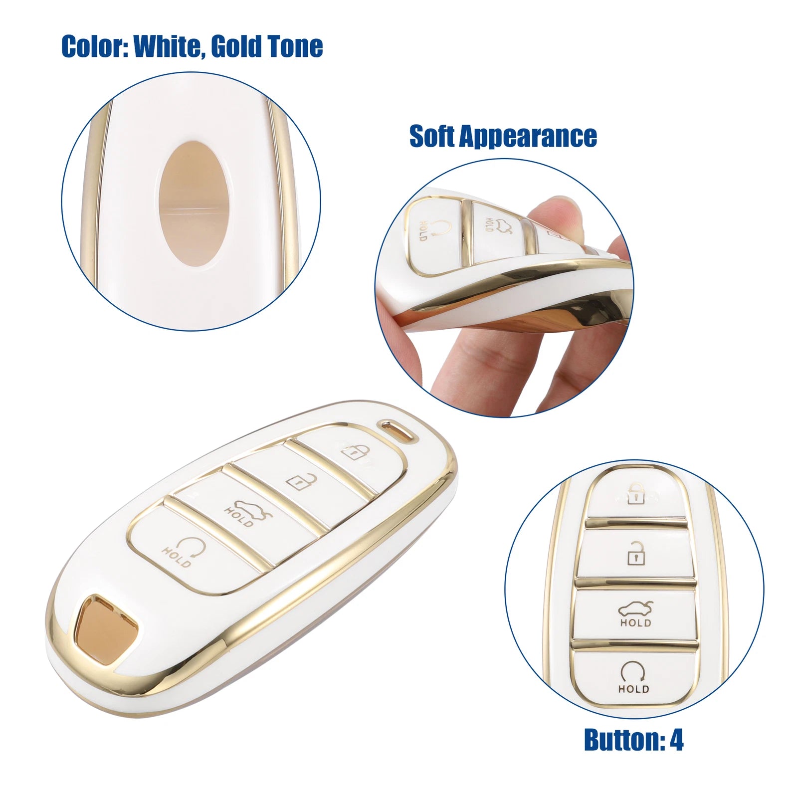 Key Fob Cover Replacement for Hyundai Tucson 4 Button (2016–2021)