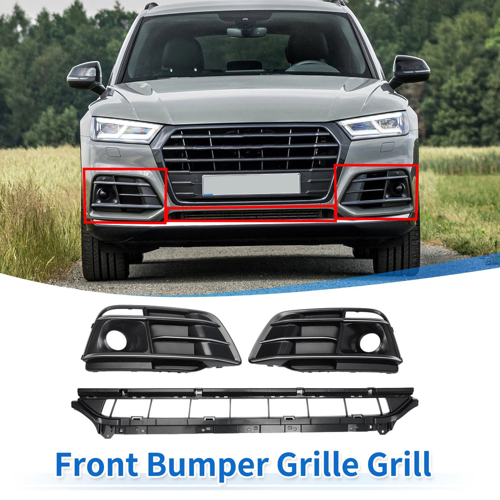 Front Lower Bumper Grille Grill Set for Audi Q5L Black Sport Style (2019–)
