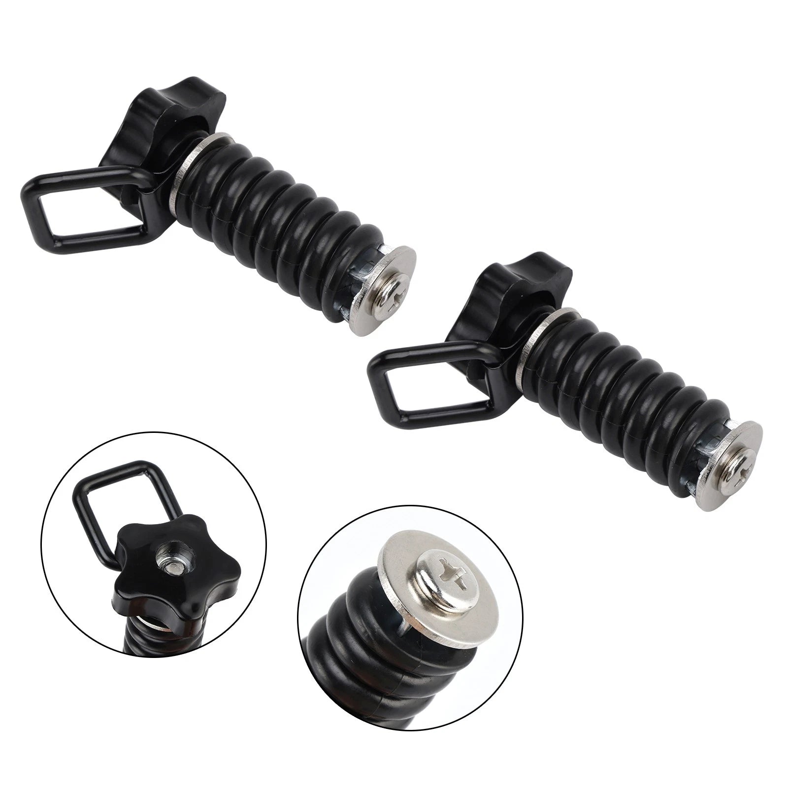 2X Tie Down Anchor D-Ring 1" Black for Polaris RZR 570 800 900 1000