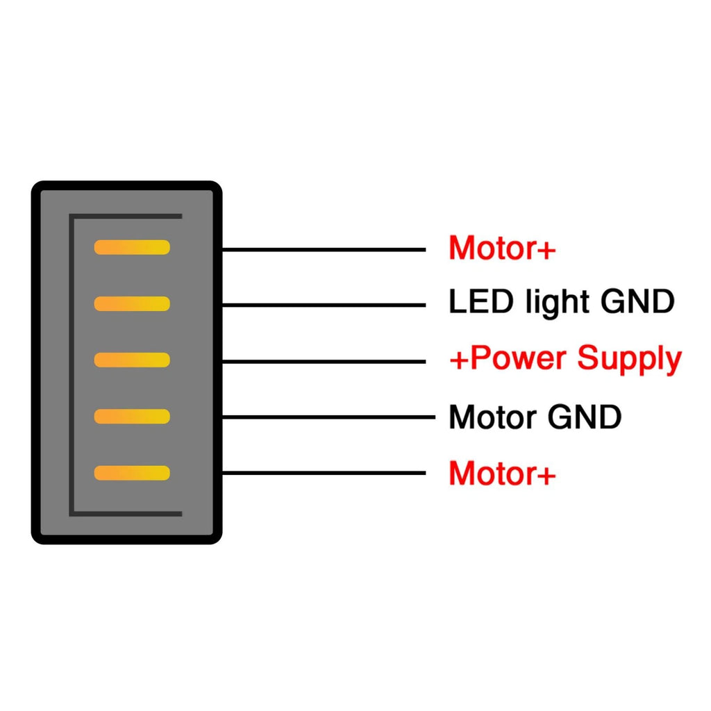 5-Pin ON/OFF SPST Power Window Rocker Switch for Car DC 12V