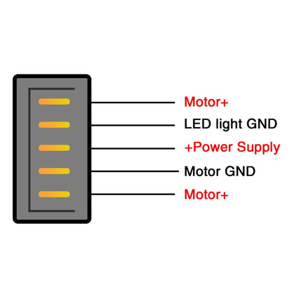 5-Pin ON/OFF SPST Power Window Rocker Switch for Car DC 12V
