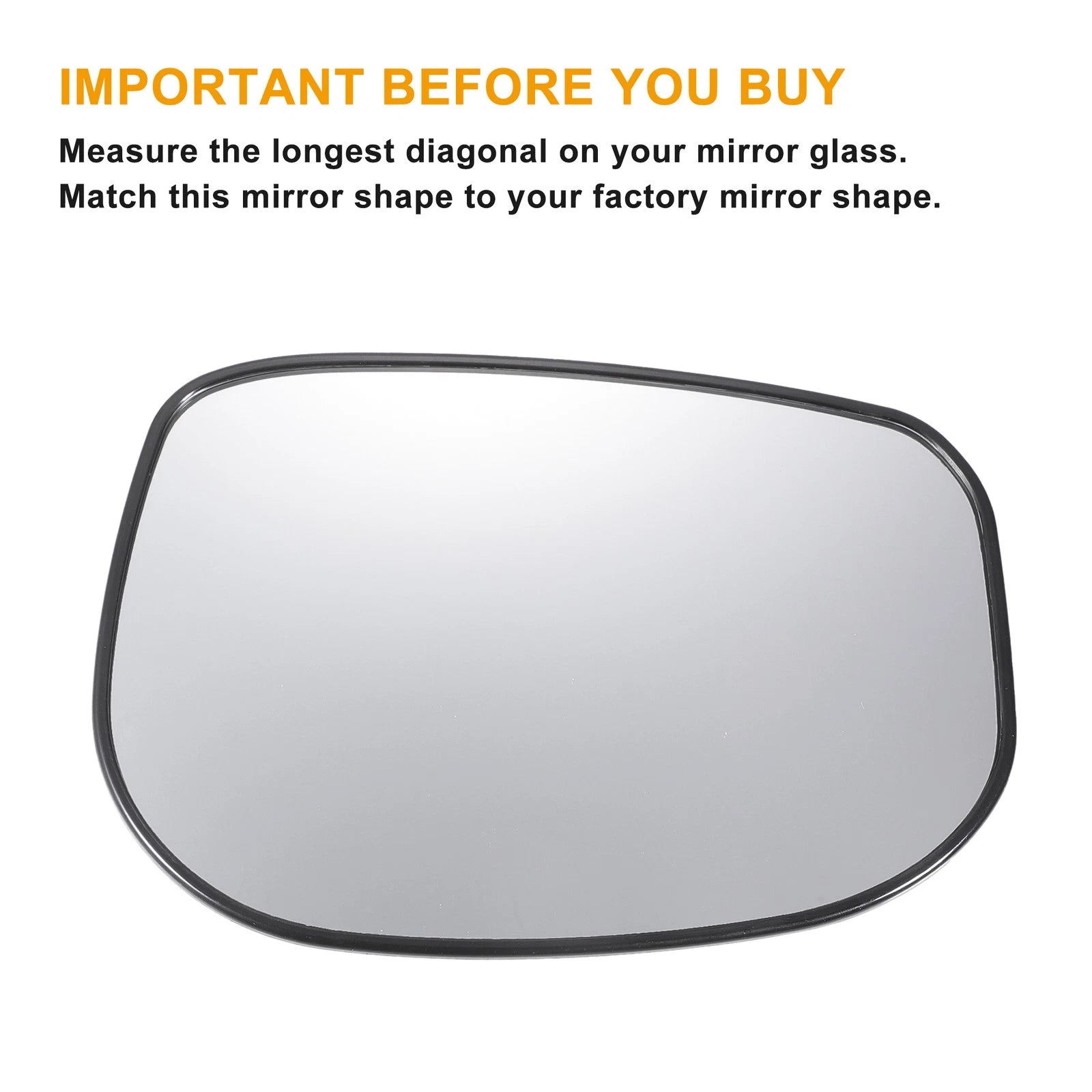 Right Side Mirror Glass White Non Heated Replacement for Honda Fit Jazz (2009–2013)