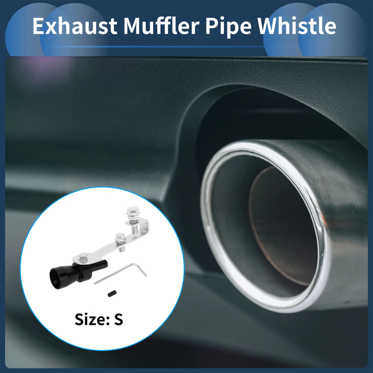 Turbo Sound Exhaust Muffler Pipe Whistle for Universal Vehicles (1 Set)