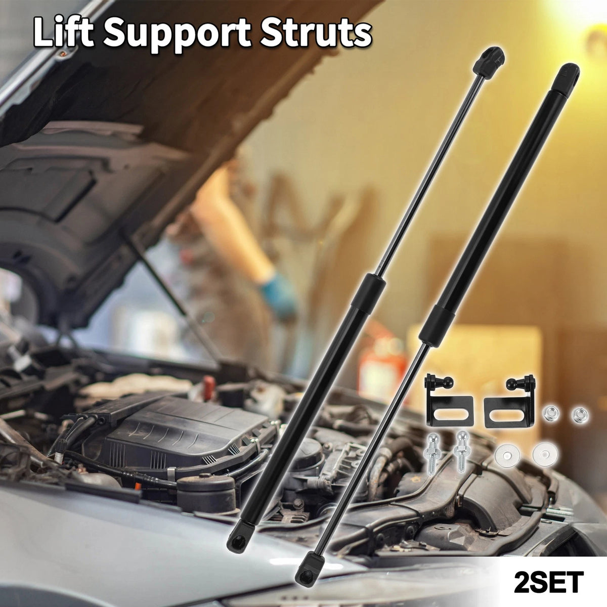2X Front Hood Lift Supports Struts Gas Spring for VW Golf 8 MK8 (2020–2023)