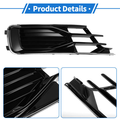 1 Pc Fog Light Grill for Audi A6 (2016–2018) No. 4G0807682AE Black