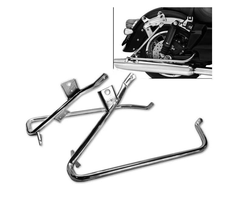 Chrome Saddlebag Support Bracket for Harley Touring Road King Electra Glide (2009–2013)
