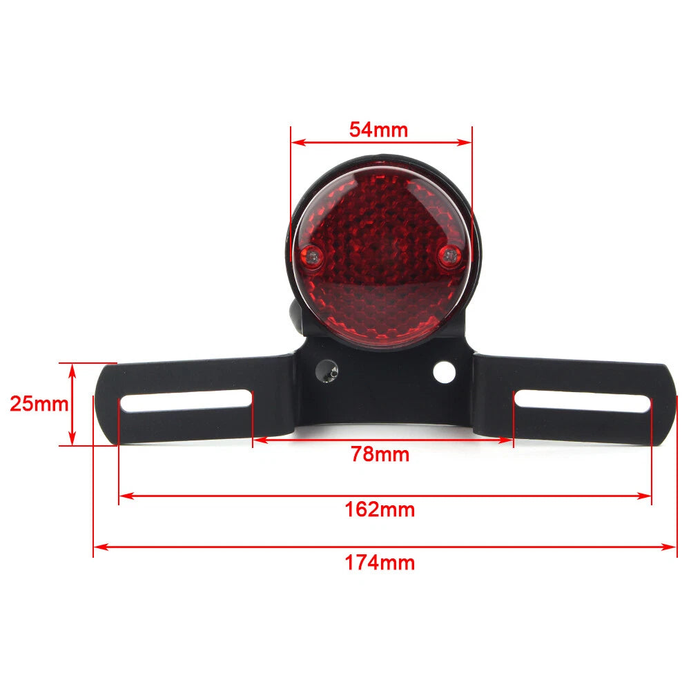Round Red Brake Tail Light For Bobber Chopper Cafe Racer ATVS Motorcycle po