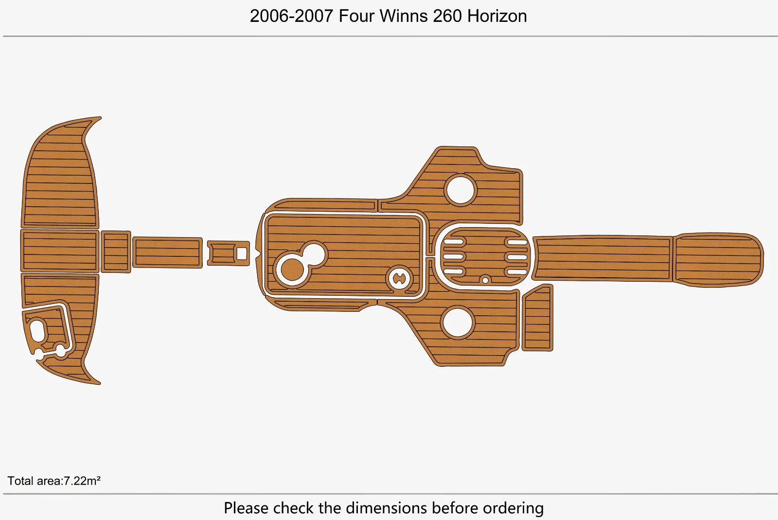 EVA Pads for Four Winns 260 Horizon (2006) - Foam Teak Deck Floor