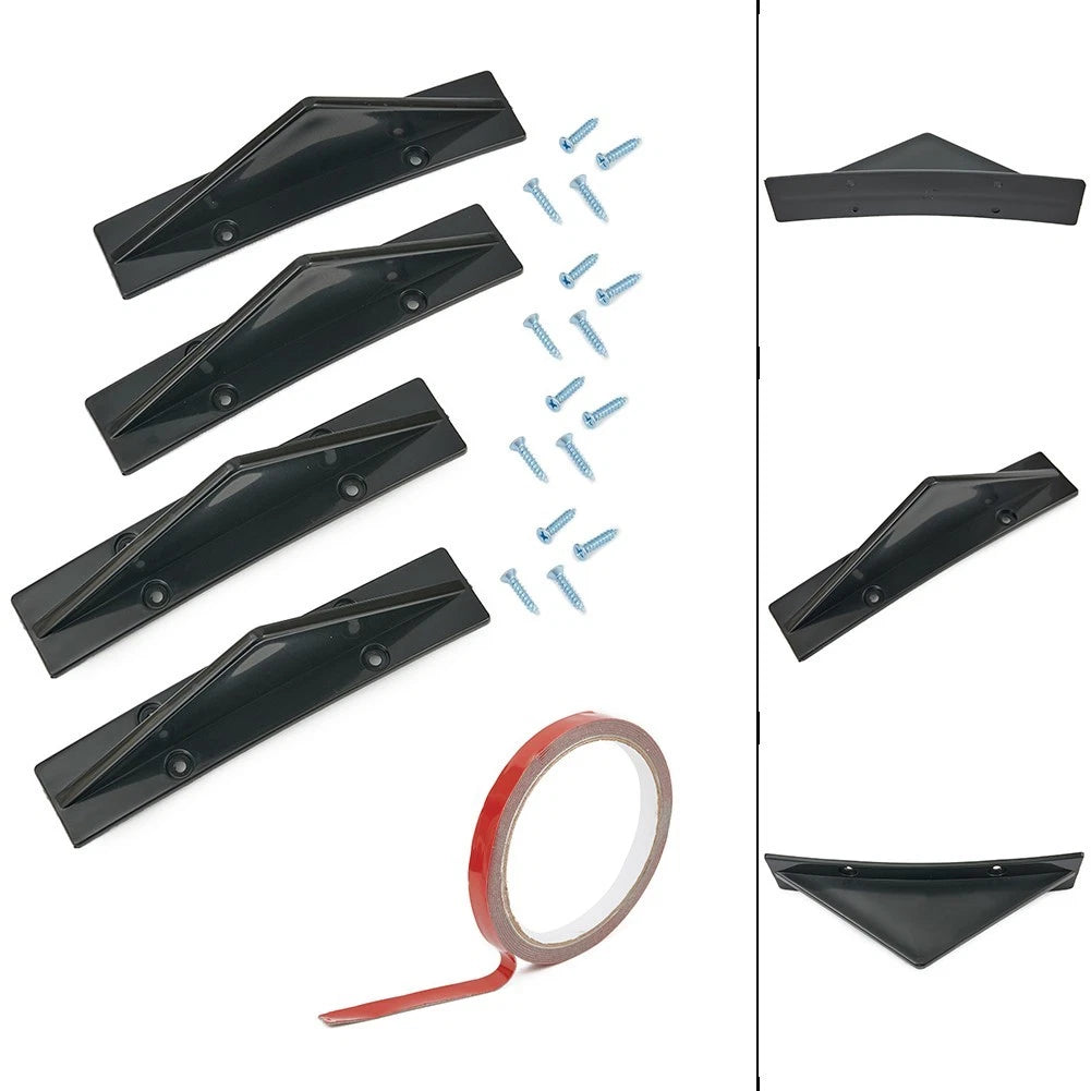 Set of 4 Rear Diffuser Trim for ABS Plastic Black