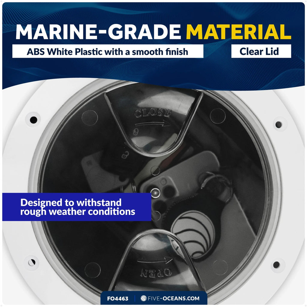 4" Round Inspection Deck Plate with Clear Lid for Marine Access Hatch