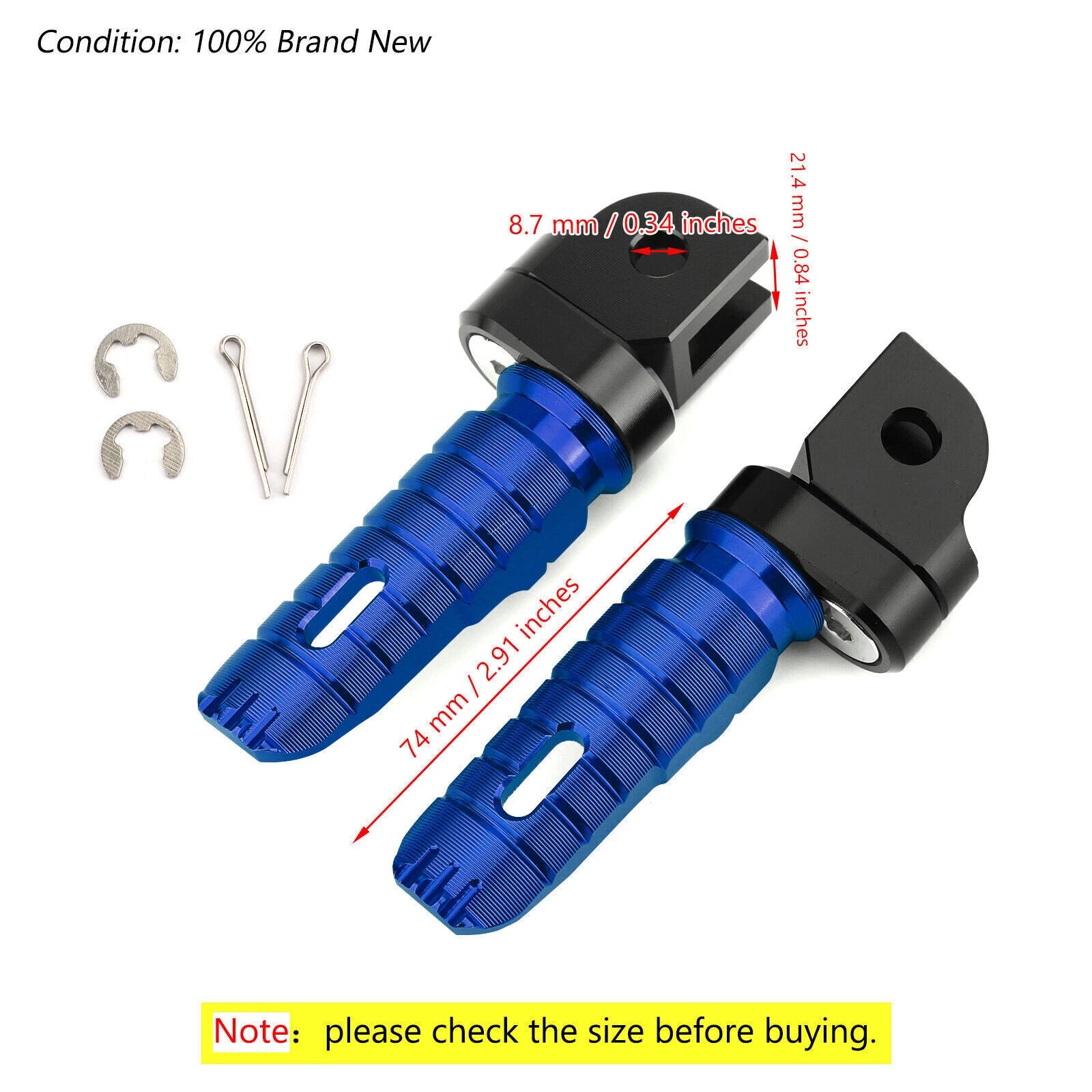 Front Footrests Foot Pegs for Honda CB125R CBR250RR/1000RR CB600F CB1100 (2017–2023)