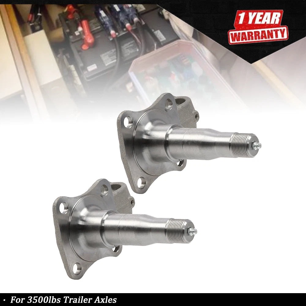 2X #84 Lube Weld-On Spindle w/ Brake Flange for 3500lbs Trailer Axles