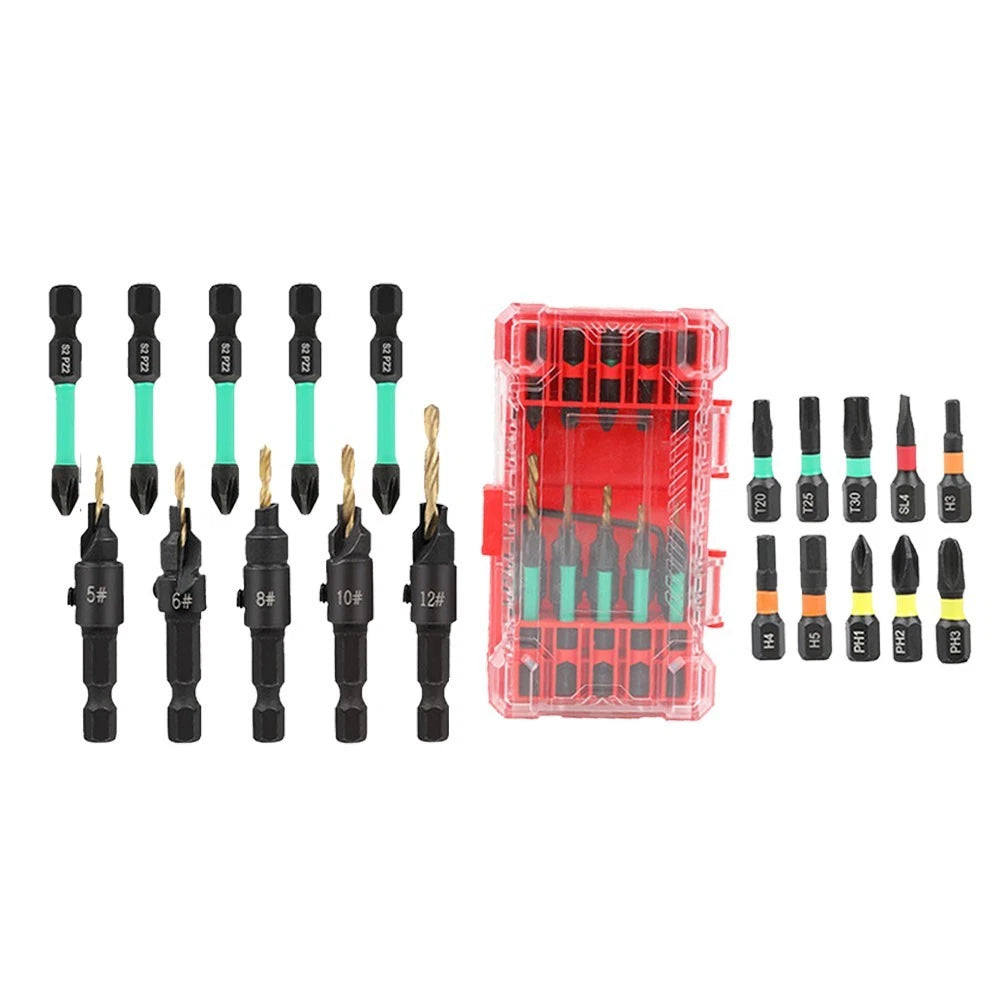 20PCS Drill Bit Set with Hex Shank for Woodworking