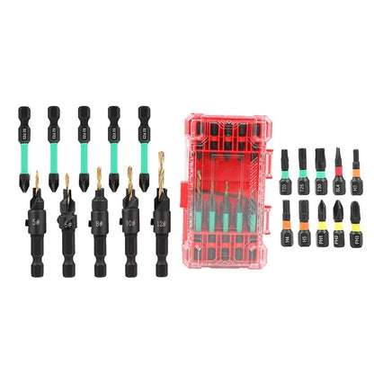 20PCS Drill Bit Set with Hex Shank for Woodworking
