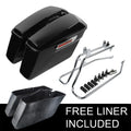 Saddle Bags & Chrome Conversion Bracket for Harley Softail Fatboy (2000–2023)