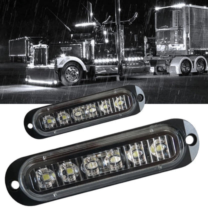 2X White LED Side Marker Clearance Light for Truck Trailer Bus RV (24V 12V)