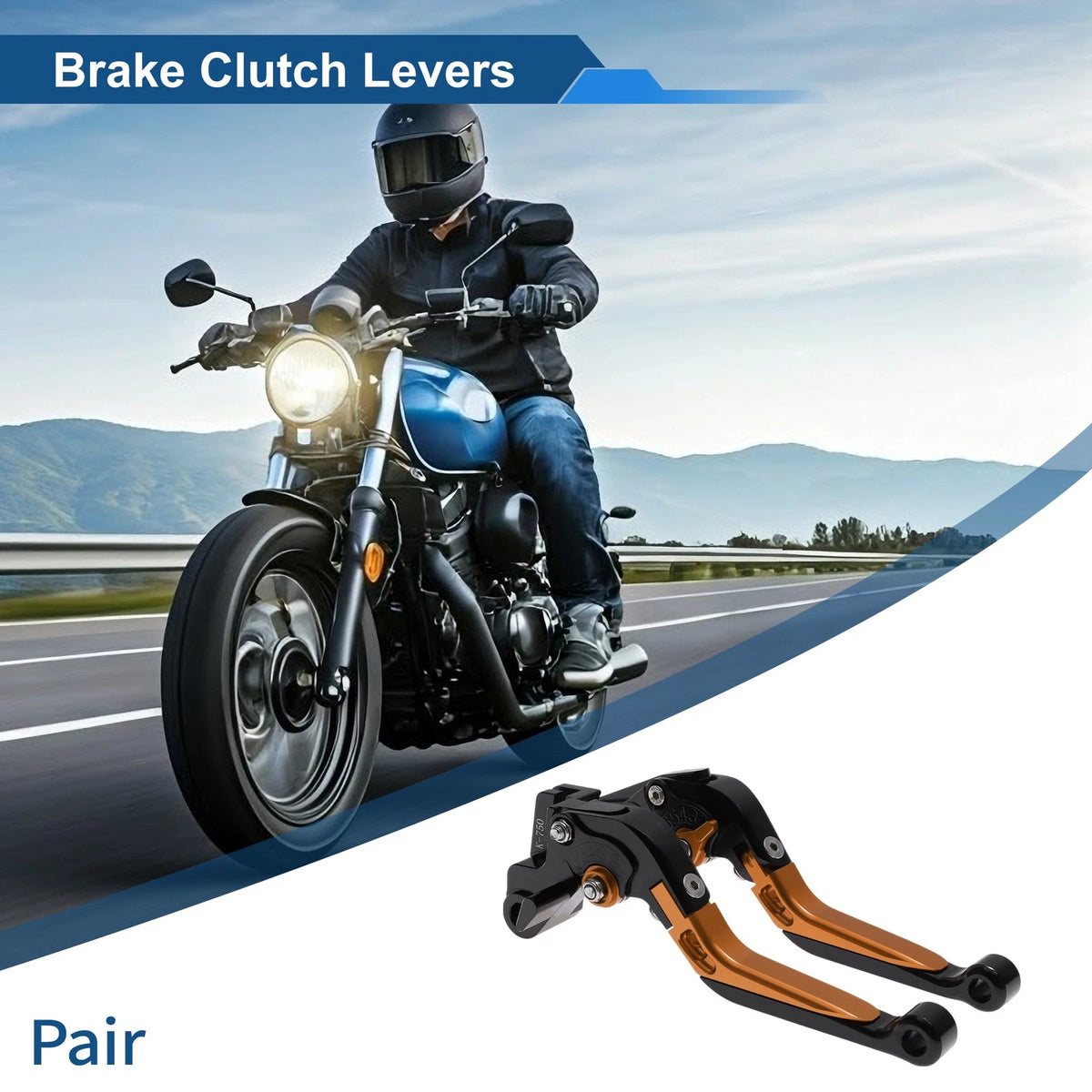 Adjustable Brake Clutch Levers for Kawasaki Versys 650 (2006–2023) Black Orange