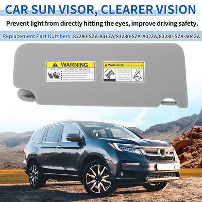Left Side Sun Visor for Honda Pilot (2009–2015) No. 83280-SZA-A Gray
