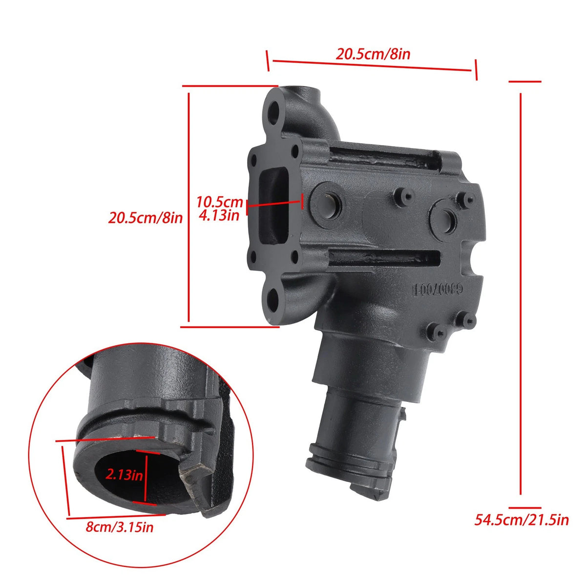 Exhaust Manifold Riser Elbow 864591T02 for Mercruiser V6 (4.3, 5.0, 5.7)