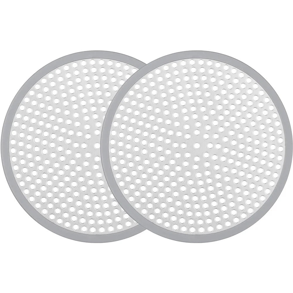2Pcs 4.72" Stainless Shower Drain Cover Strainer Hair Catcher with Silicone Rim