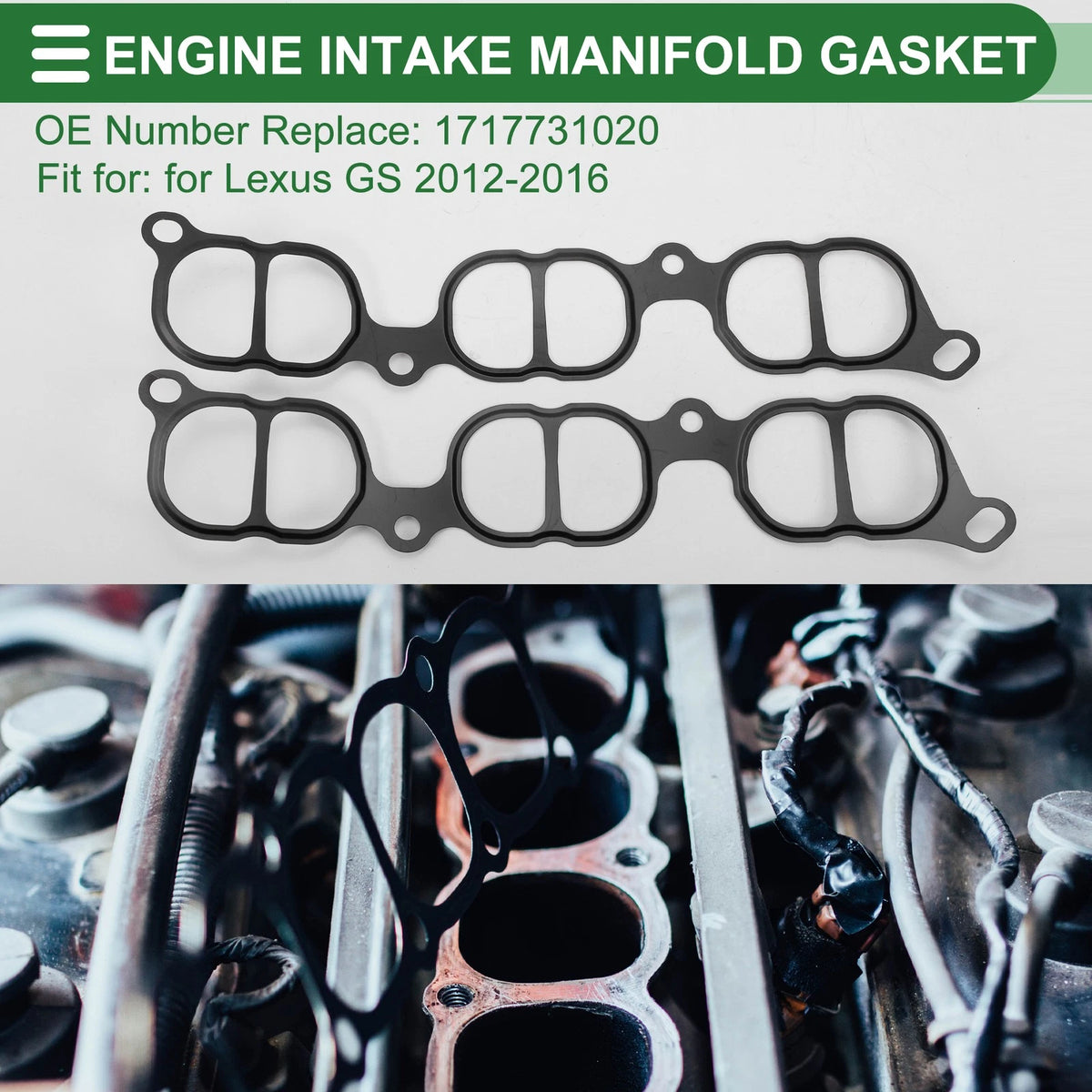 Lower Engine Intake Manifold Gasket for Lexus GS (2012–2016) No.1717731020