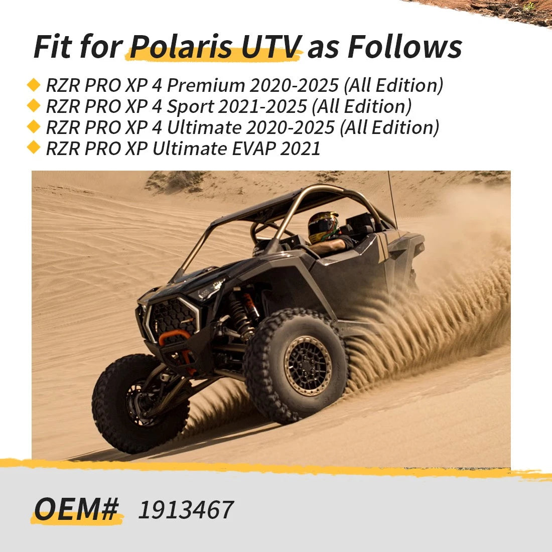 Front Left Brake Caliper with Sintered Pads for Polaris RZR PRO XP (2021)