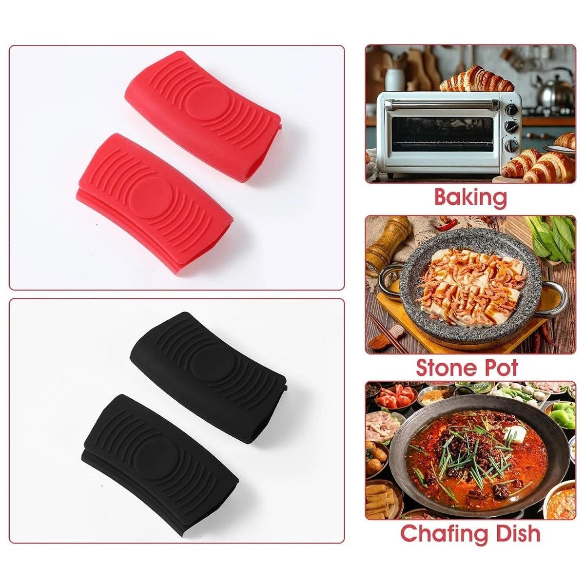 Silicone Pot Handle Holders for (High Temperature Resistance)
