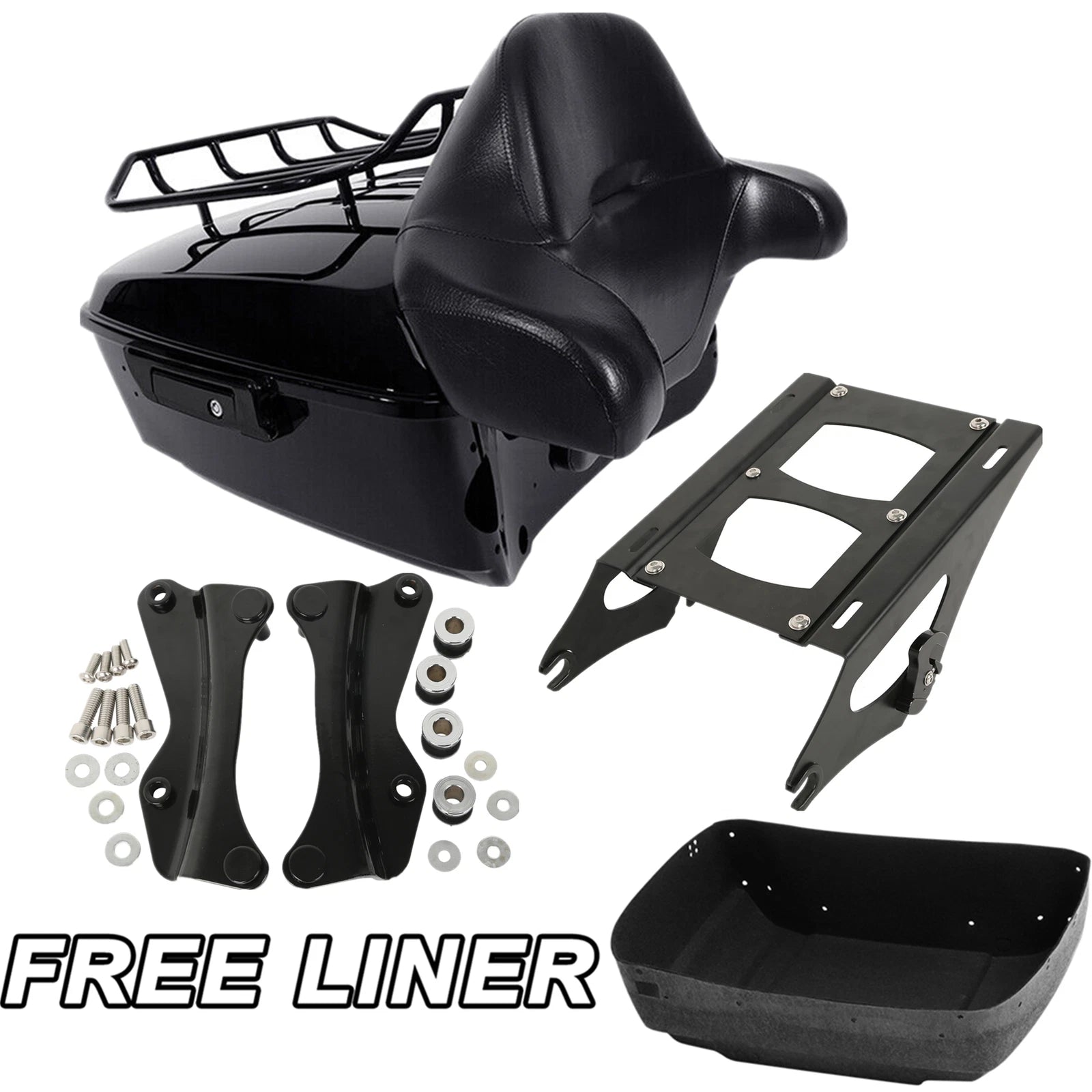 Trunk Backrest Pad Mount Rack for Harley Touring (2014–Present)