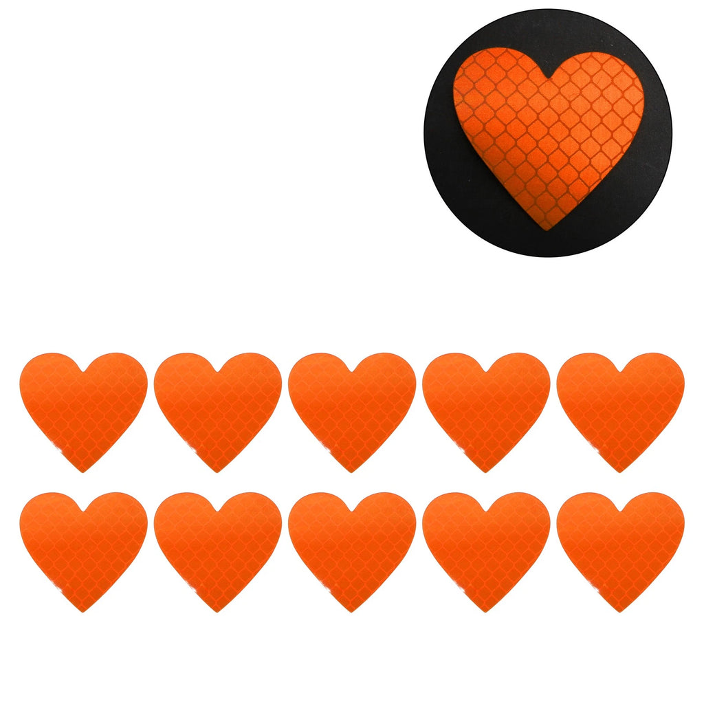 Reflective Bumper Decal for - Orange Heart Rhombus
