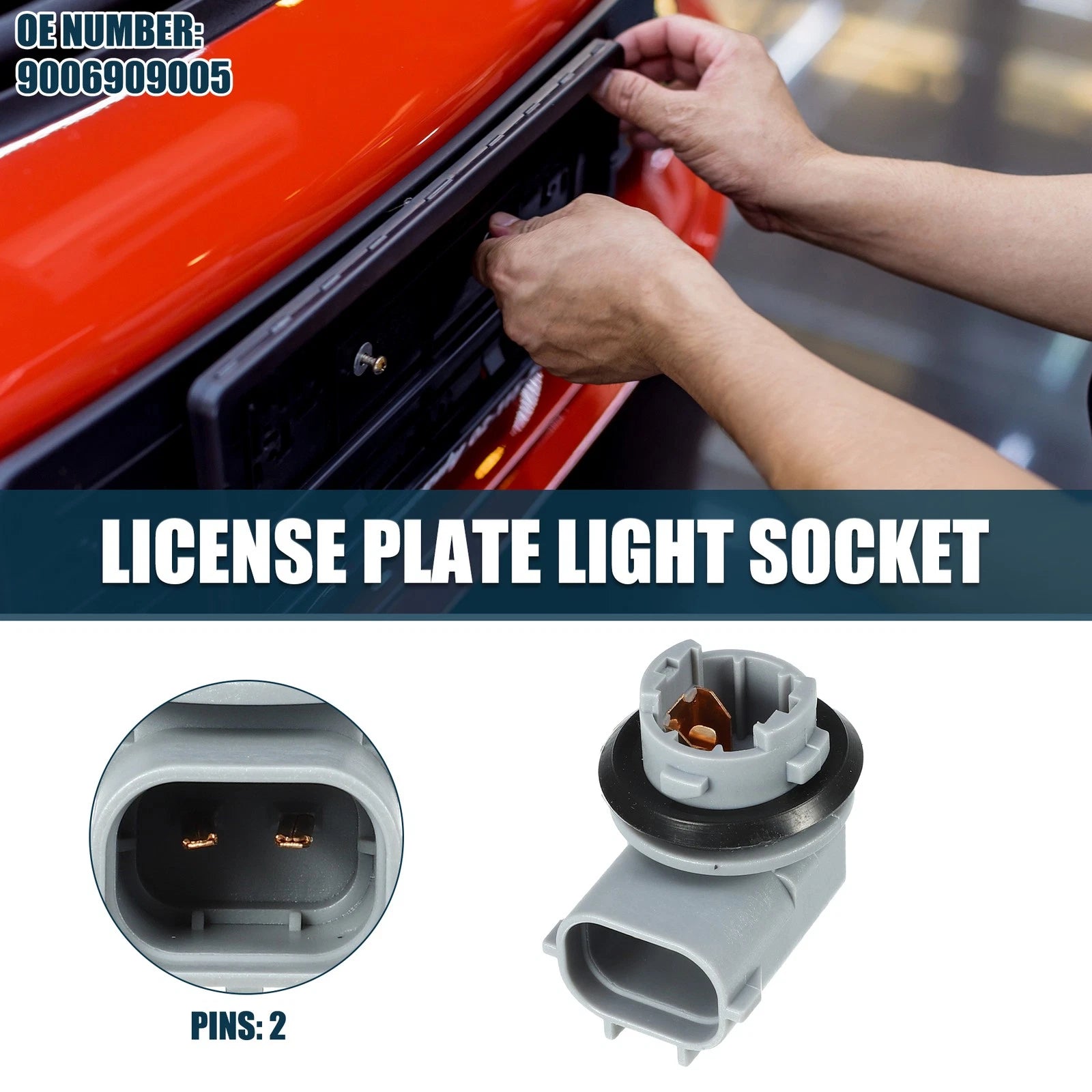 License Plate Light Socket for Toyota Tacoma (1995–2004) 2 Pin