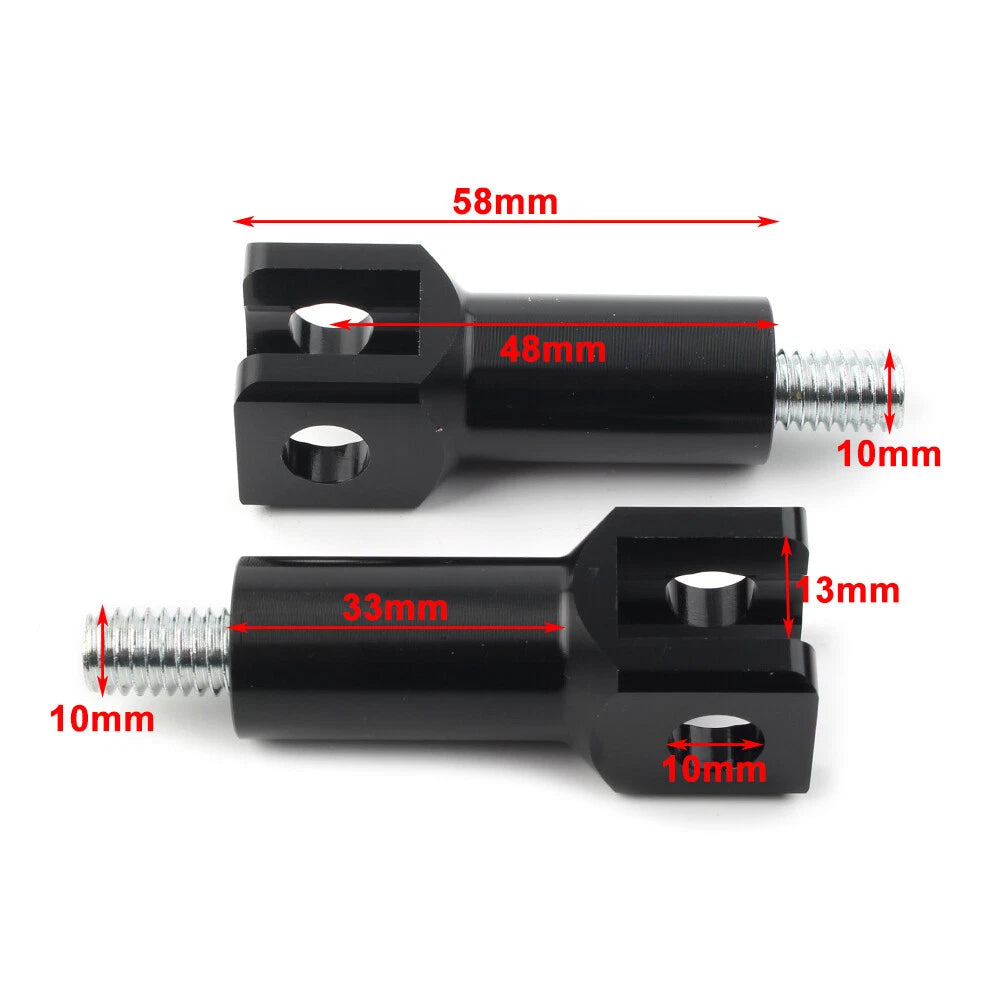 Black Rear Footrest Pegs Support Mount Bracket for Harley (2000–2018)