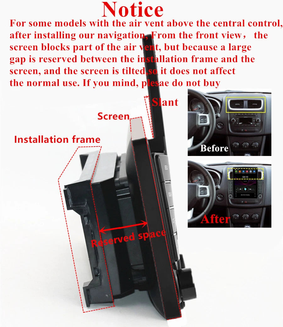 9.5" Vertical Android 10.1 Stereo Radio for Jeep Wrangler Dodge Charger Ram
