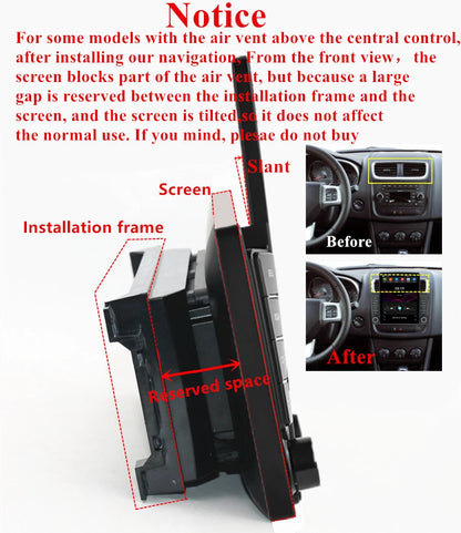9.5" Vertical Android 10.1 Stereo Radio for Jeep Wrangler Dodge Charger Ram