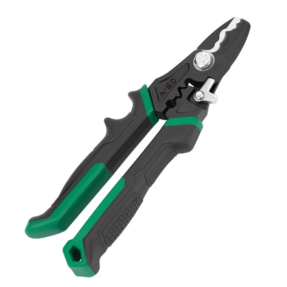 Multi Purpose Heavy Duty Cord Cutters with Wire Stripping and Crimping Holes