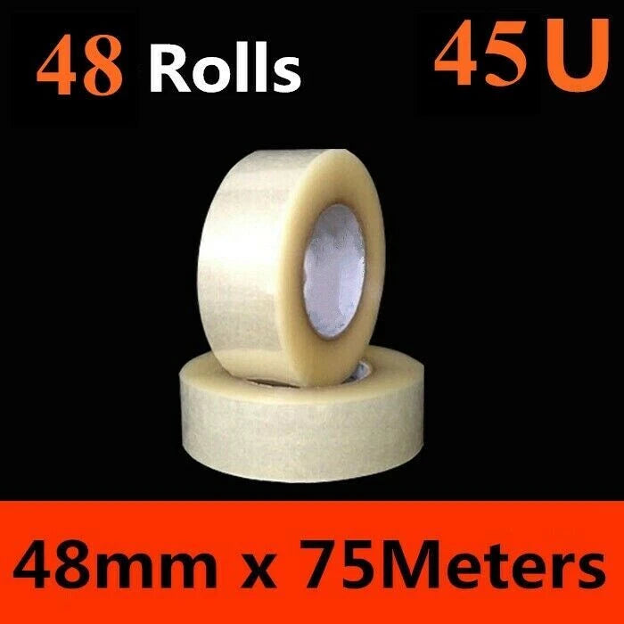 48 x Packing Tape for Packaging (Clear, 48mm x 75M)