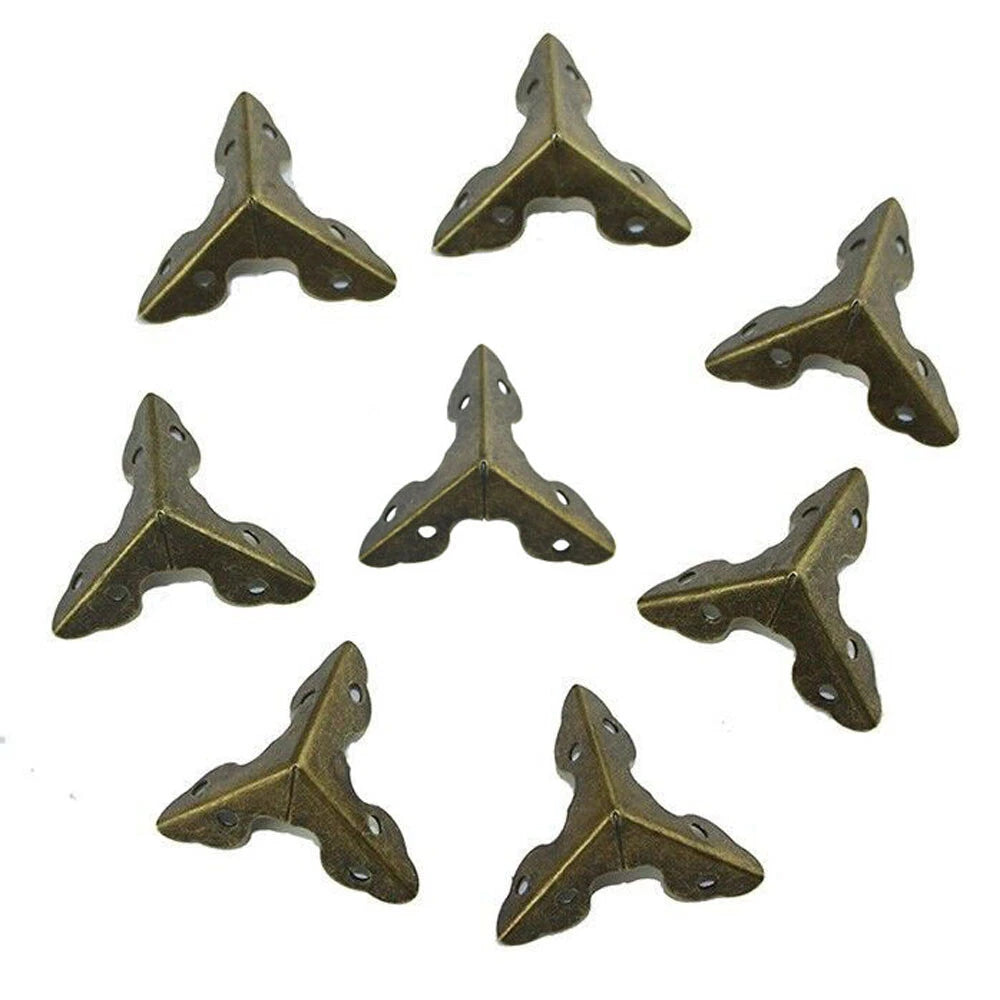 Set of 4 Iron Antique Bronze Corner Protector Guards for Furniture