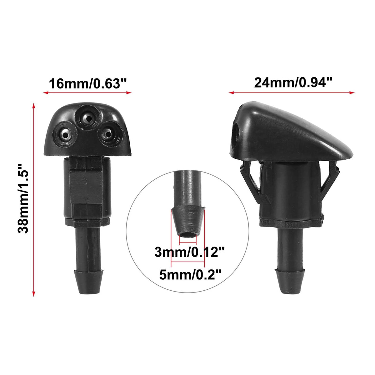 Windshield Washer Nozzles Front Set for Hyundai Tiburon Elantra (1999–2016)