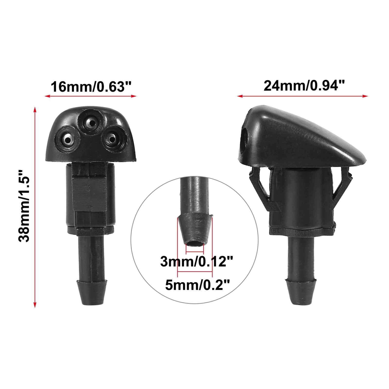 Windshield Washer Nozzles Front Set for Hyundai Tiburon Elantra (1999–2016)