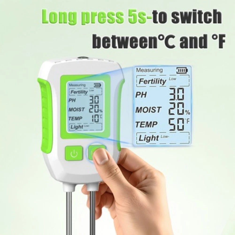 5 in 1 Soil Tester for Plants (Moisture, pH, Temperature, Humidity, Light)