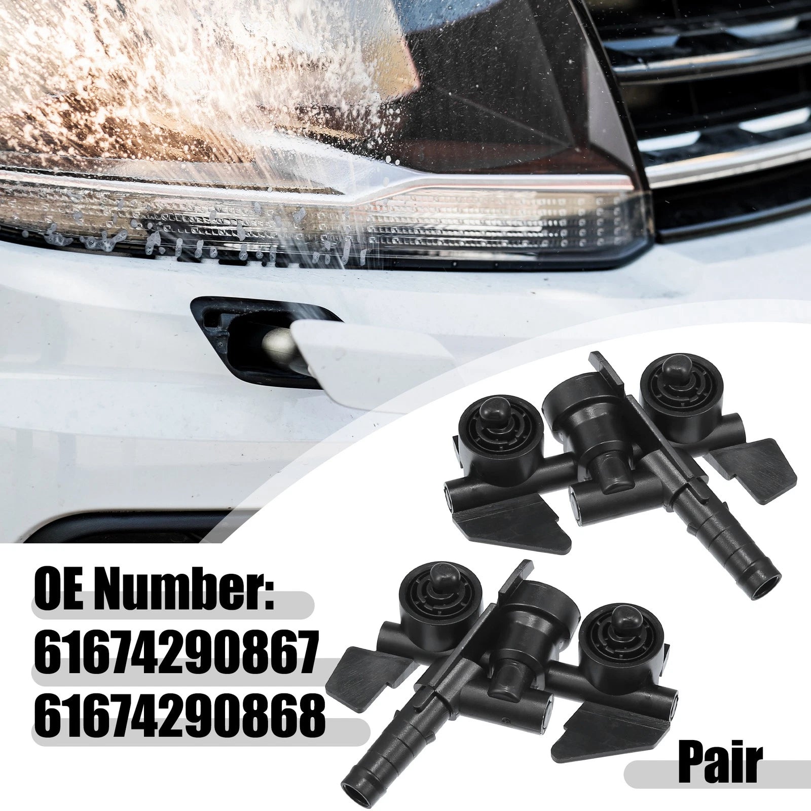 Headlight Washer Nozzle Front Pair for BMW 330xi (2001–2005)