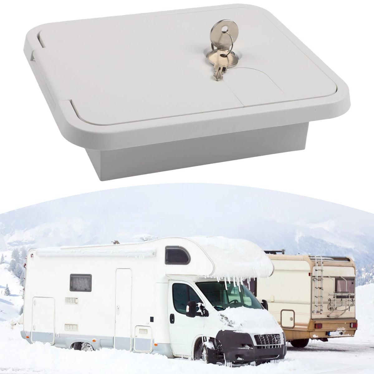 Weather Resistant RV Power Cord Hatch for Various Vehicles
