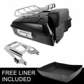 Chopped Trunk Backrest & Chrome Mounting Rack for Harley Road King (2009–2013)