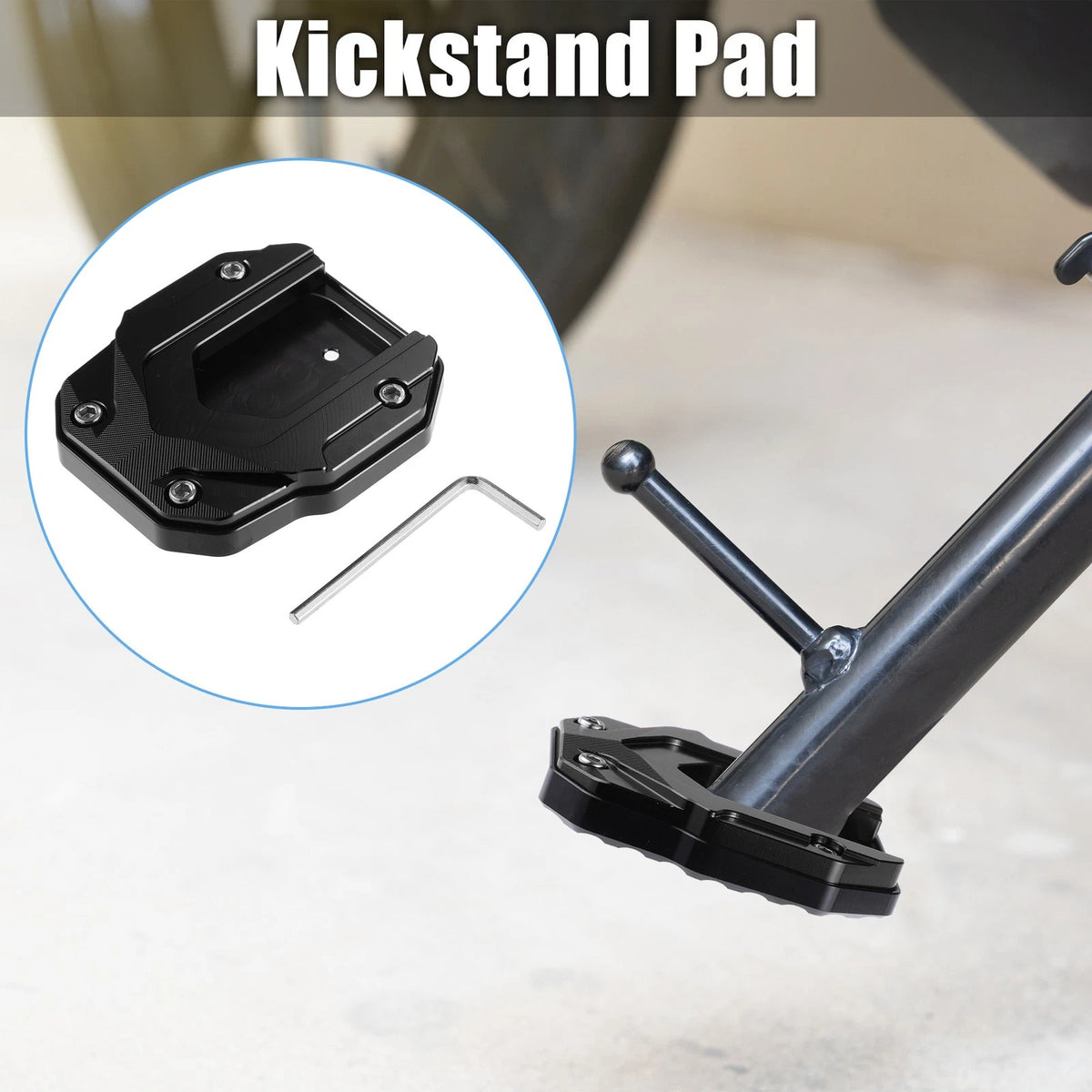 Kickstand Plate Pad Aluminum Alloy Replacement Kit with Wrench for BMW (2000–2024)