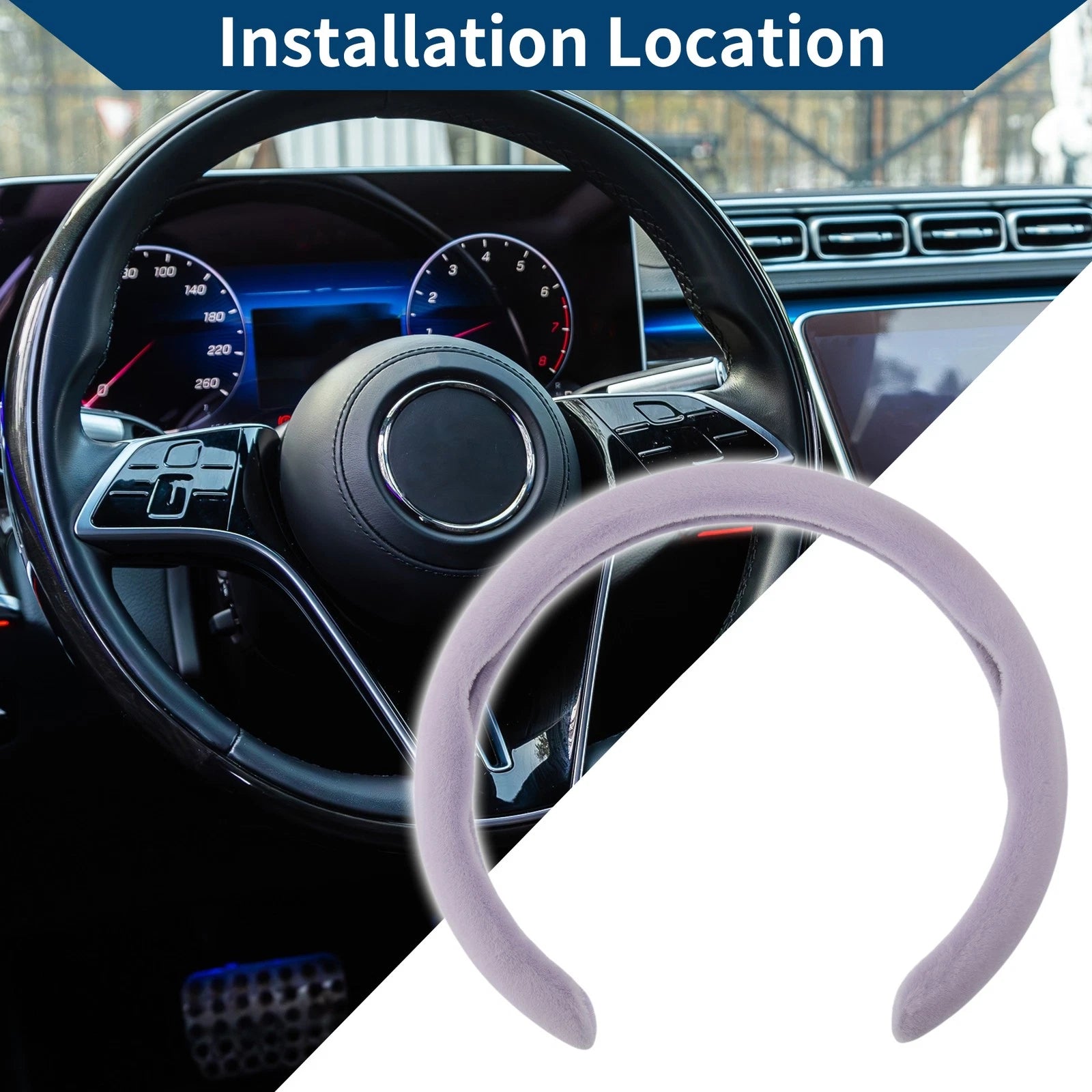 Steering Wheel Cover for Car (14.96", Violet)