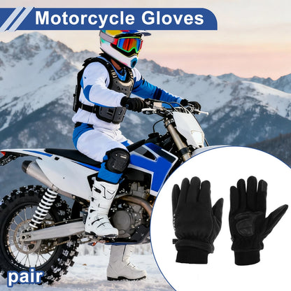 Men’s Full Finger Cycling Gloves Heavy Duty Double Fleece for Mountain Bikes (Black)